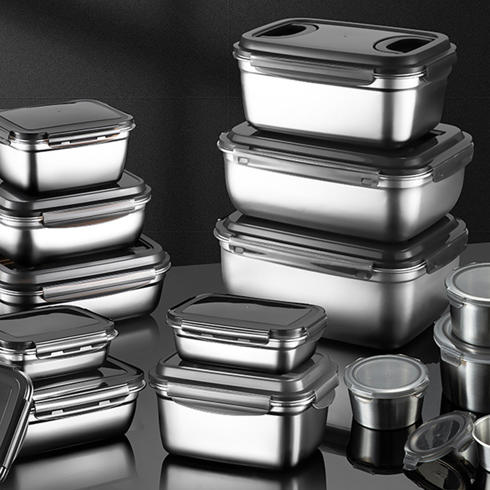 Meal Prep Oven Safe Containers - Wadah Penyimpanan Makanan Stainless Steel dengan