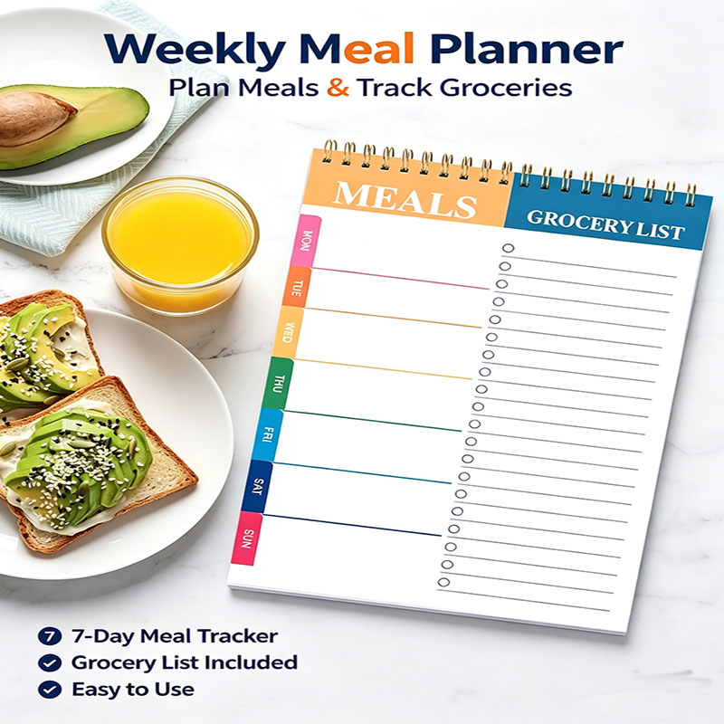 Meal Prep Grocery List - Buku Catatan Perencana Makanan Mingguan 5.6x8.5
