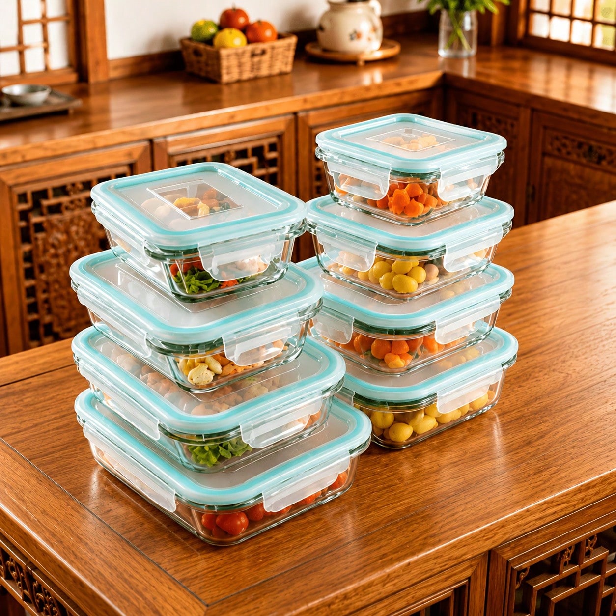 Meal Prep Oven Safe Containers - Wadah Penyimpanan Makanan Kaca, Wadah Persiapan