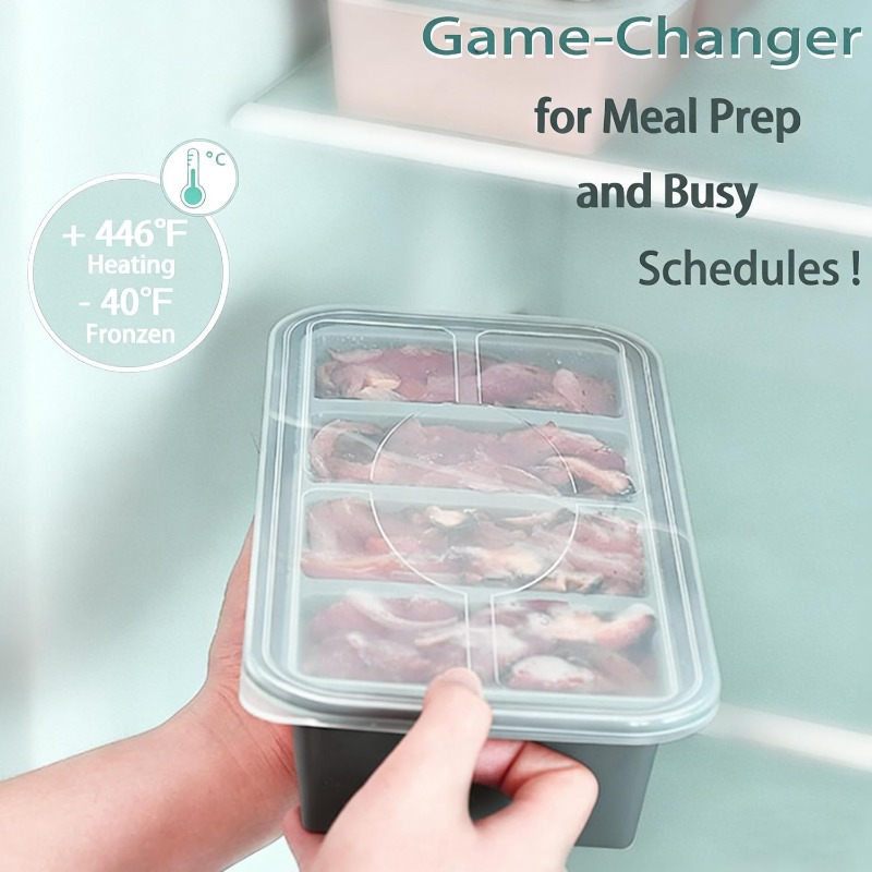 Meal Prep Oven Safe Containers - Cetakan Es Silikon untuk Freezer, Baki