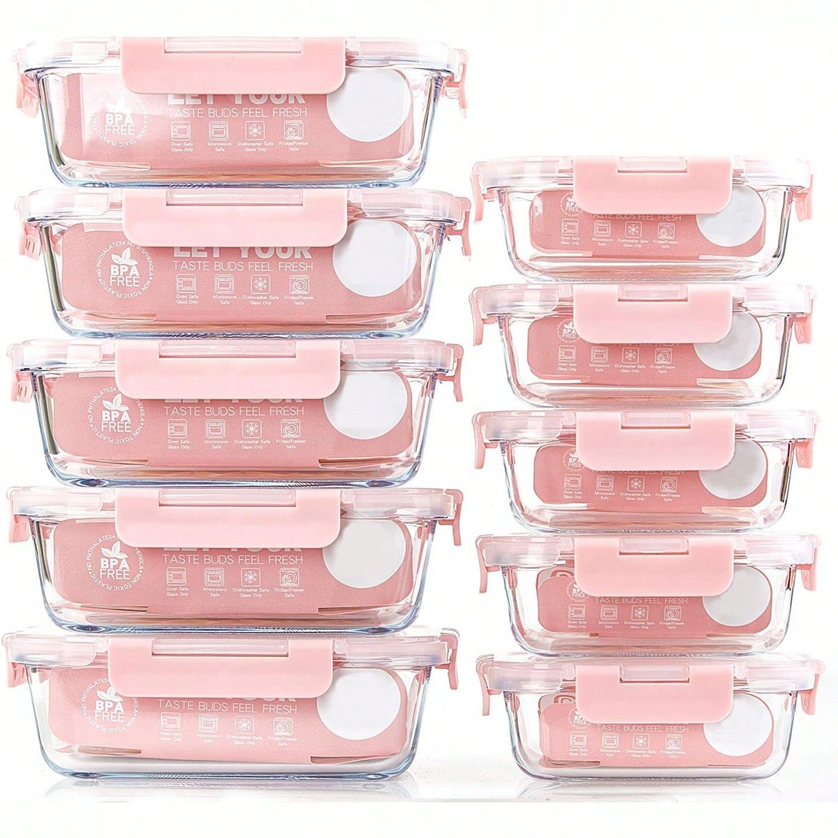 Meal Prep List - 10 Wadah Makanan Kaca, Wadah Penyimpanan