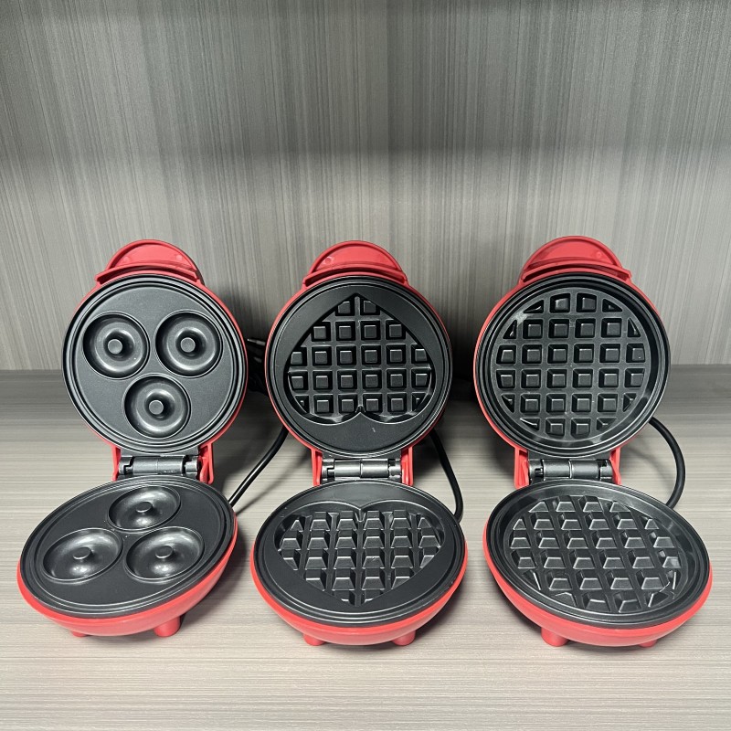 Breakfast Sandwich Press - Pembuat Waffle Mini Multifungsi Bentuk Hati,