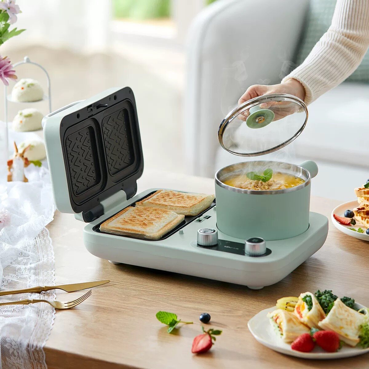 Mesin Pembuat Sandwich, Mesin  - Breakfast Sandwich Press ulasan dan harga