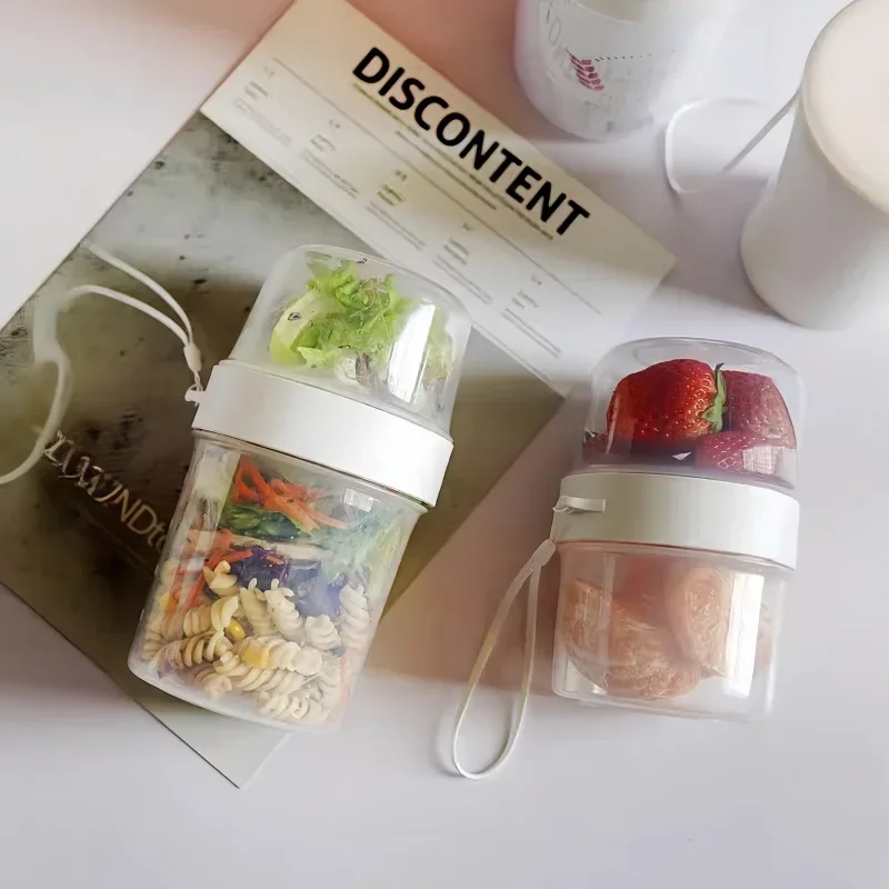 Wadah Salad Sarapan Portabel,  - Meal Prep Oatmeal Jars ulasan dan harga
