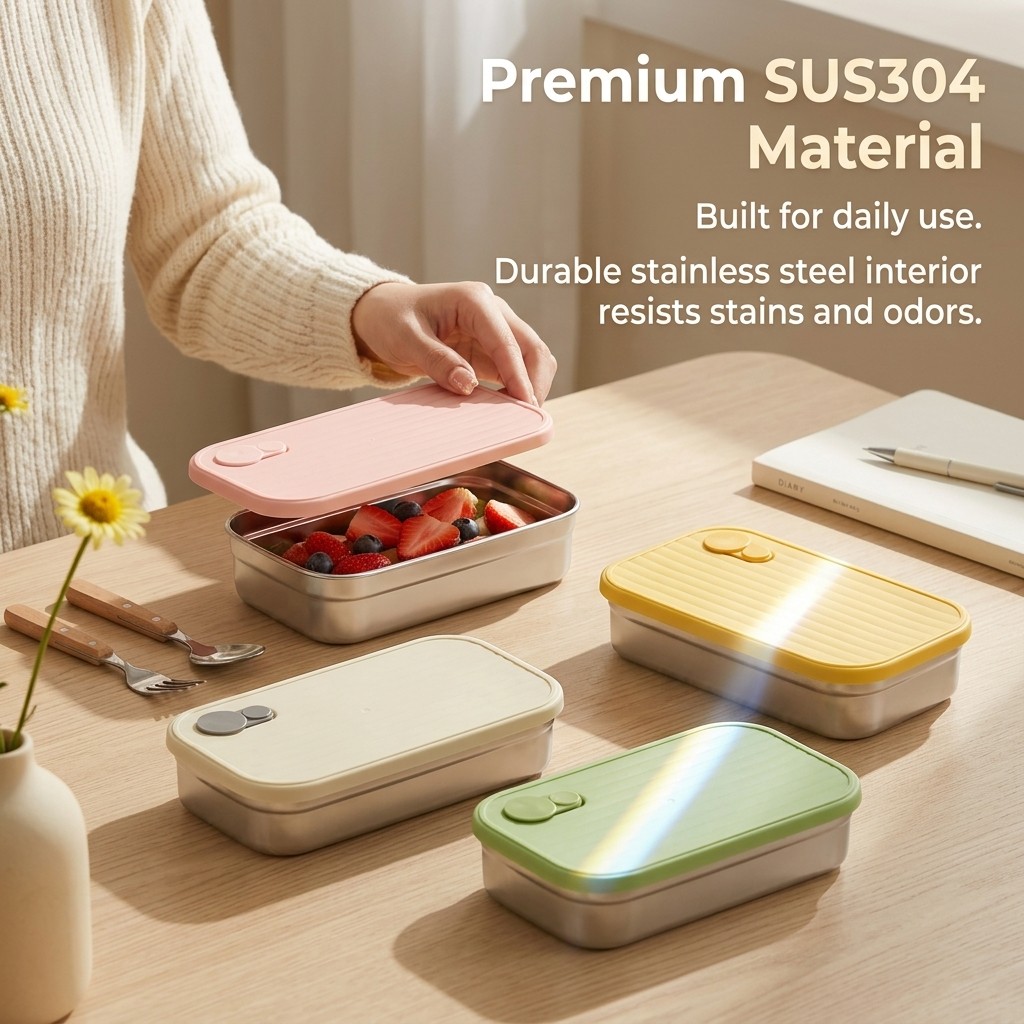Kotak Bento Stainless Steel, K - Meal Prep List ulasan dan harga