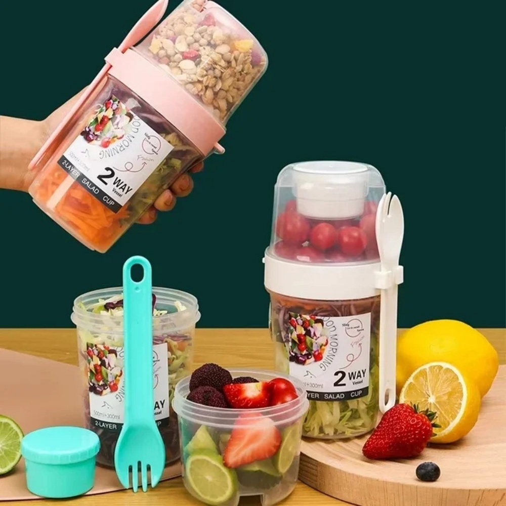 Cangkir Salad Portabel, Cangki - Meal Prep Oatmeal Jars ulasan dan harga