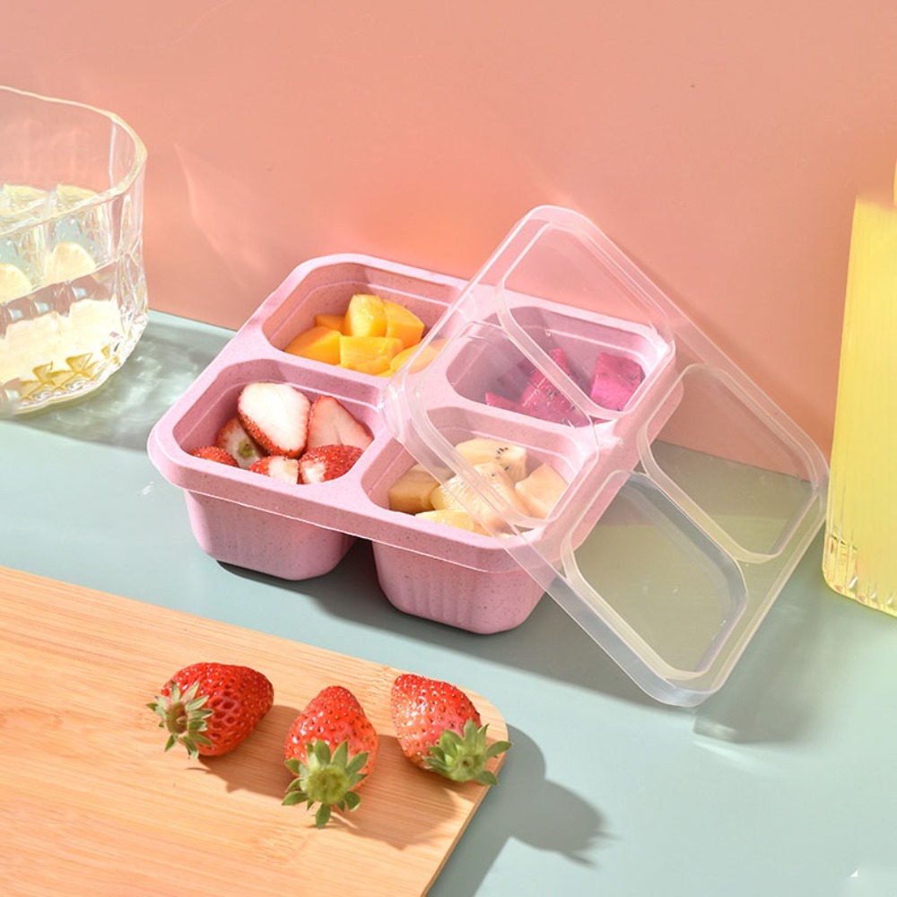 1 Buah Wadah Makanan 4 Kompart - Meal Prep List ulasan dan harga