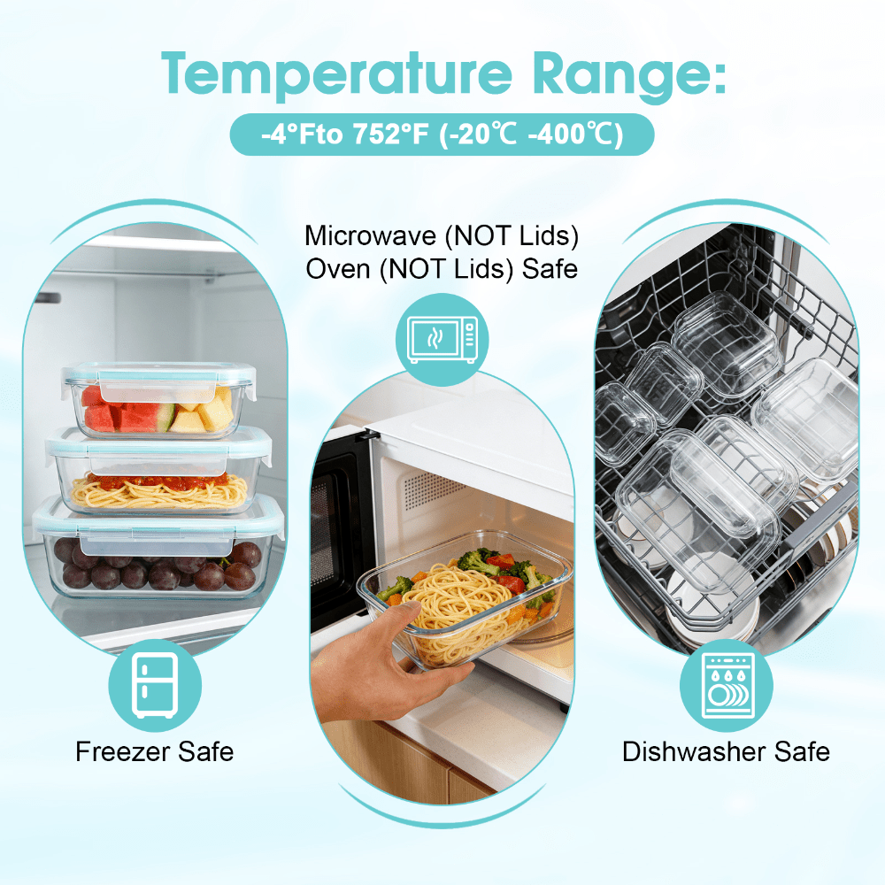 Wadah Penyimpanan Makanan Kaca - Meal Prep Oven Safe Containers ulasan dan harga