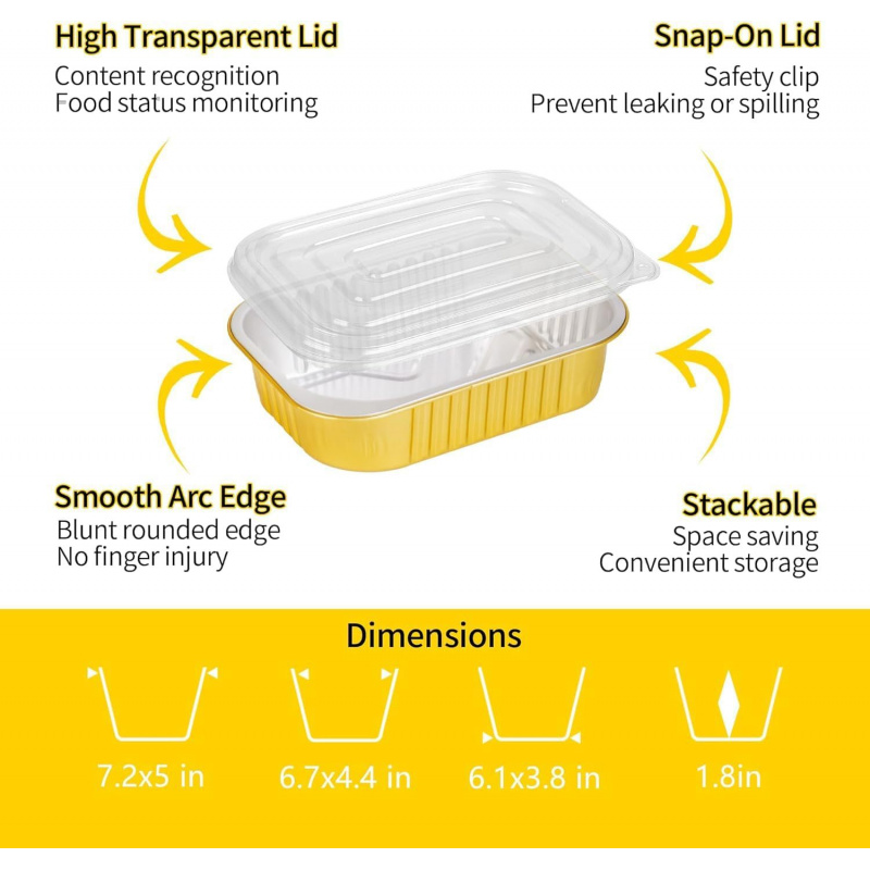 【20-Pcs Panci Emas 750ml】Wadah - Meal Prep Oven Safe Containers ulasan dan harga