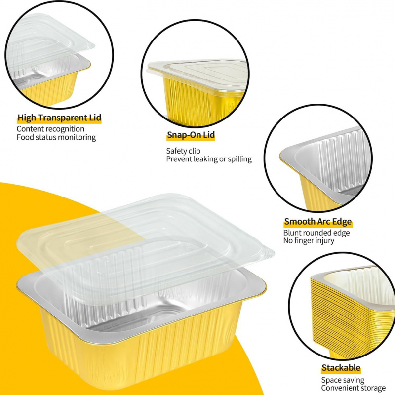 【20-Pcs Panci Emas 750ml】Wadah - Meal Prep Oven Safe Containers ulasan dan harga