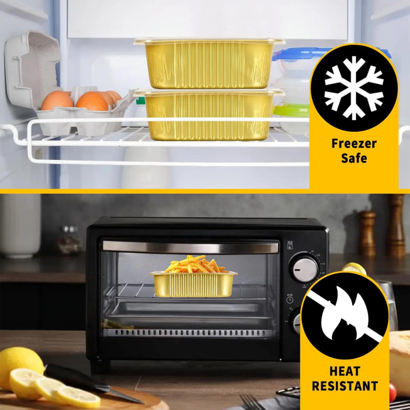 【20-Pcs Panci Emas 750ml】Wadah - Meal Prep Oven Safe Containers ulasan dan harga