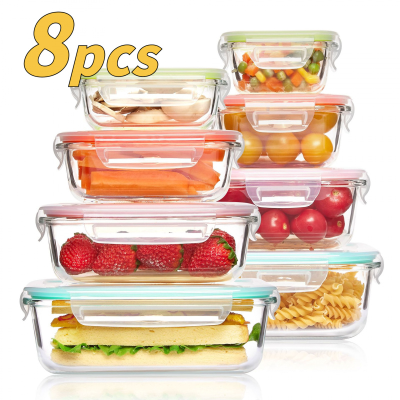 8Pcs Kotak Penyimpanan Makanan - Meal Prep Oven Safe Containers ulasan dan harga