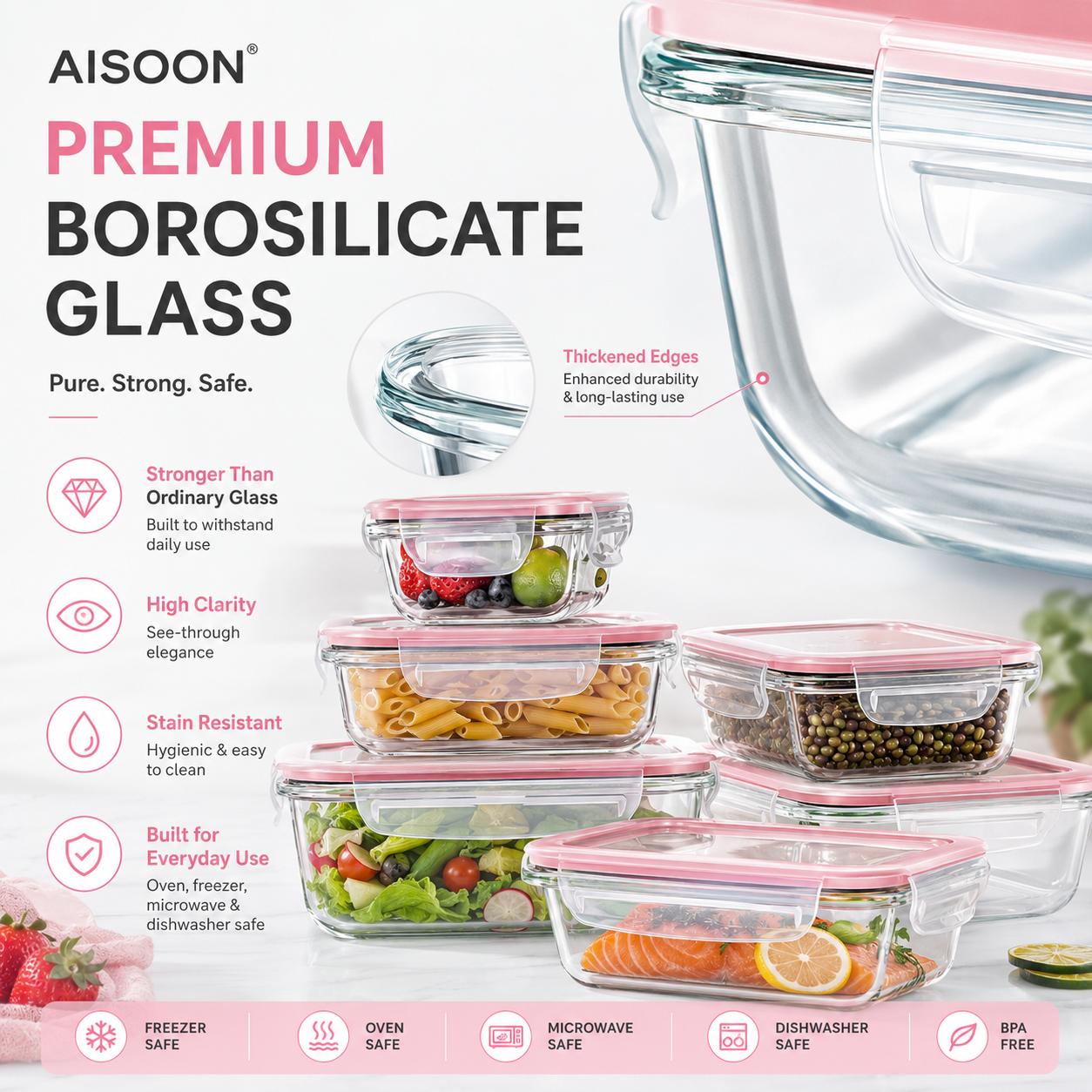 8/12 Paket Wadah Penyimpanan M - Meal Prep Oven Safe Containers ulasan dan harga