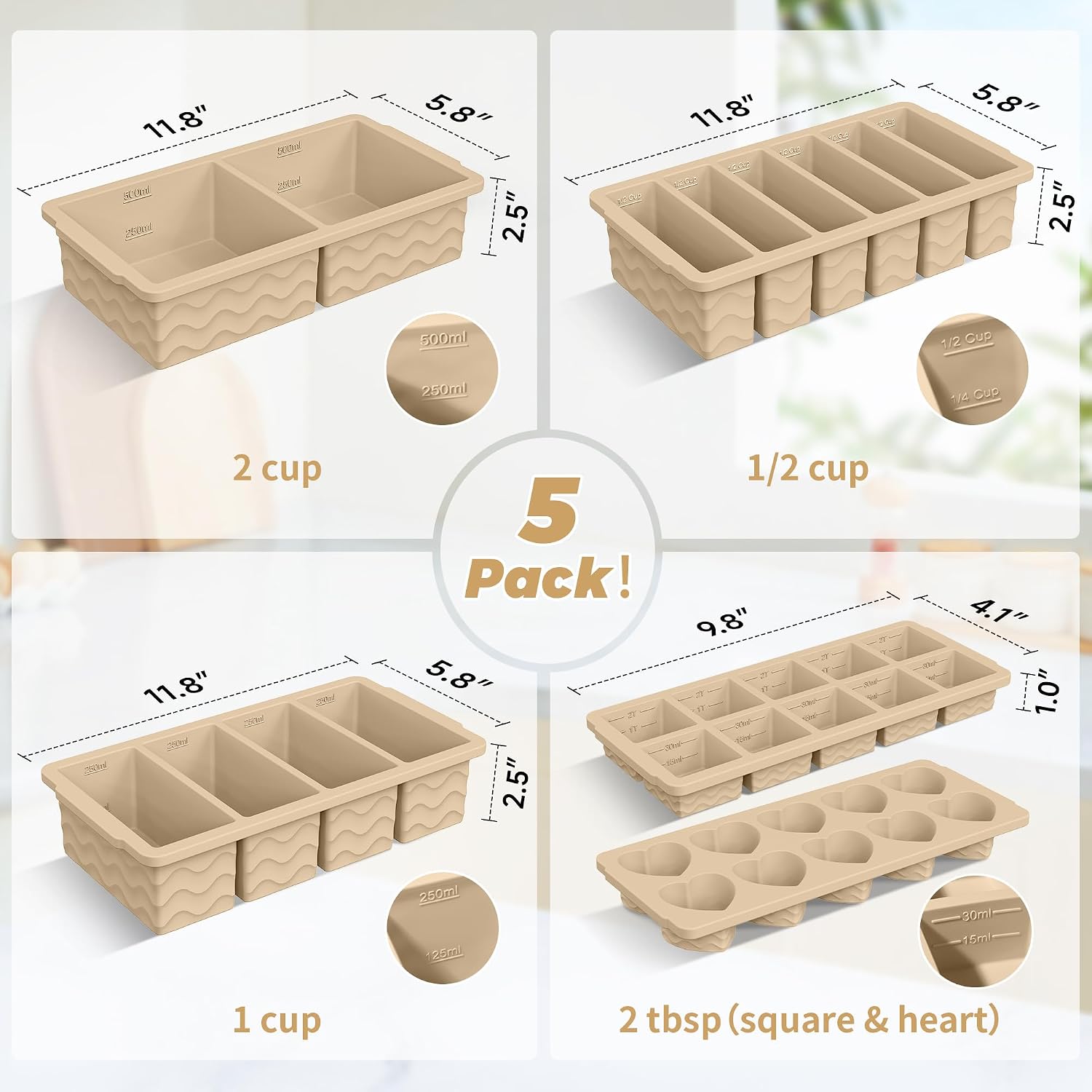 Cetakan Freezer Silikon dengan - Meal Prep Oven Safe Containers ulasan dan harga