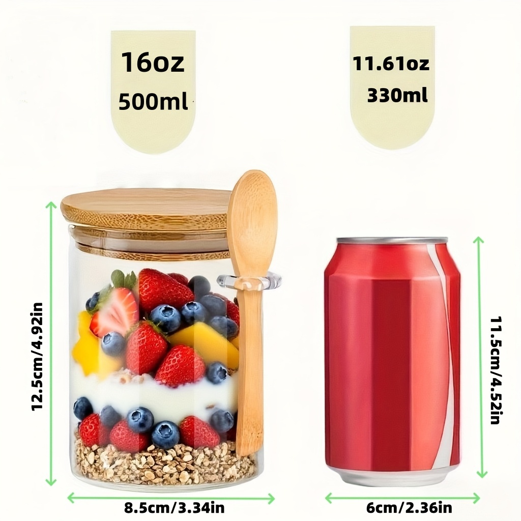 1/2/4/8Pcs Set Gelas Oatmeal,  - Meal Prep Oatmeal Jars ulasan dan harga