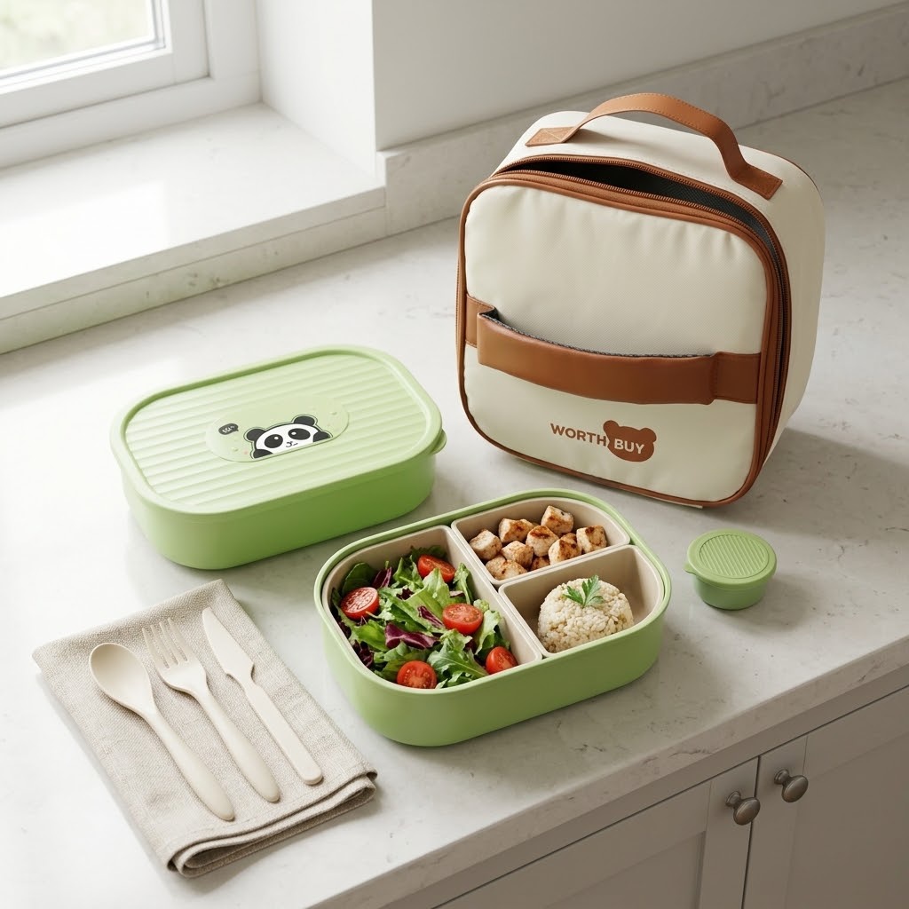 Kotak Bento Anak Lucu 3 Kompar - Meal Prep Or Prep Meal ulasan dan harga