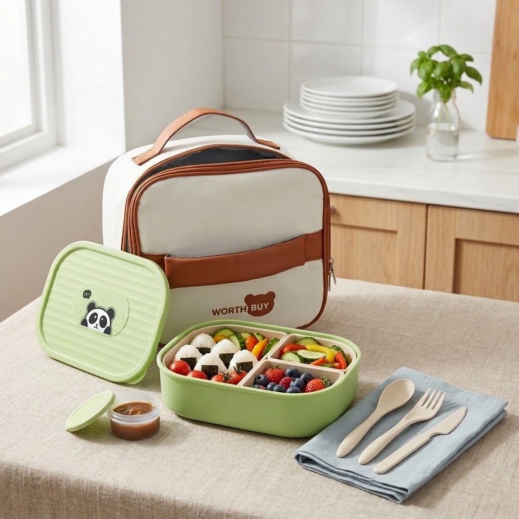 Kotak Bento Anak Lucu 3 Kompar - Meal Prep Or Prep Meal ulasan dan harga