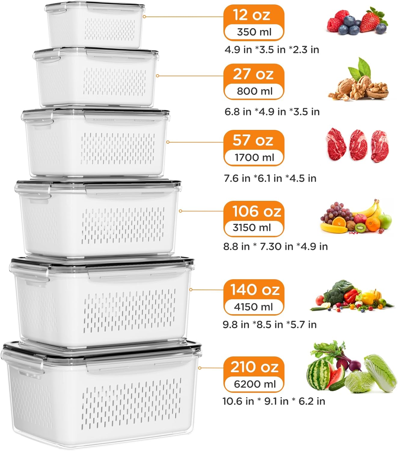4/5/6/8 Buah Set Wadah Penyimp - Meal Prep Oven Safe Containers ulasan dan harga