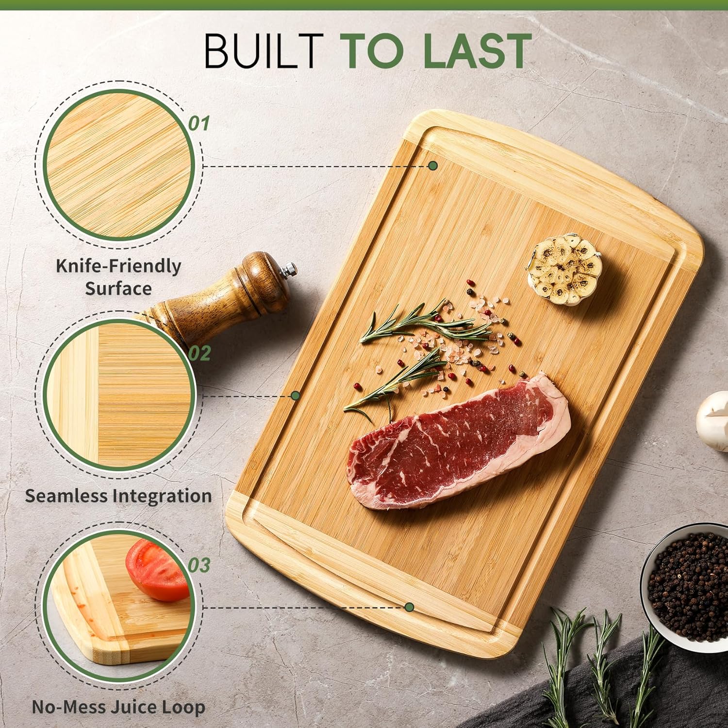 Papan Potong Bambu Besar untuk - Meal Prep Juice ulasan dan harga