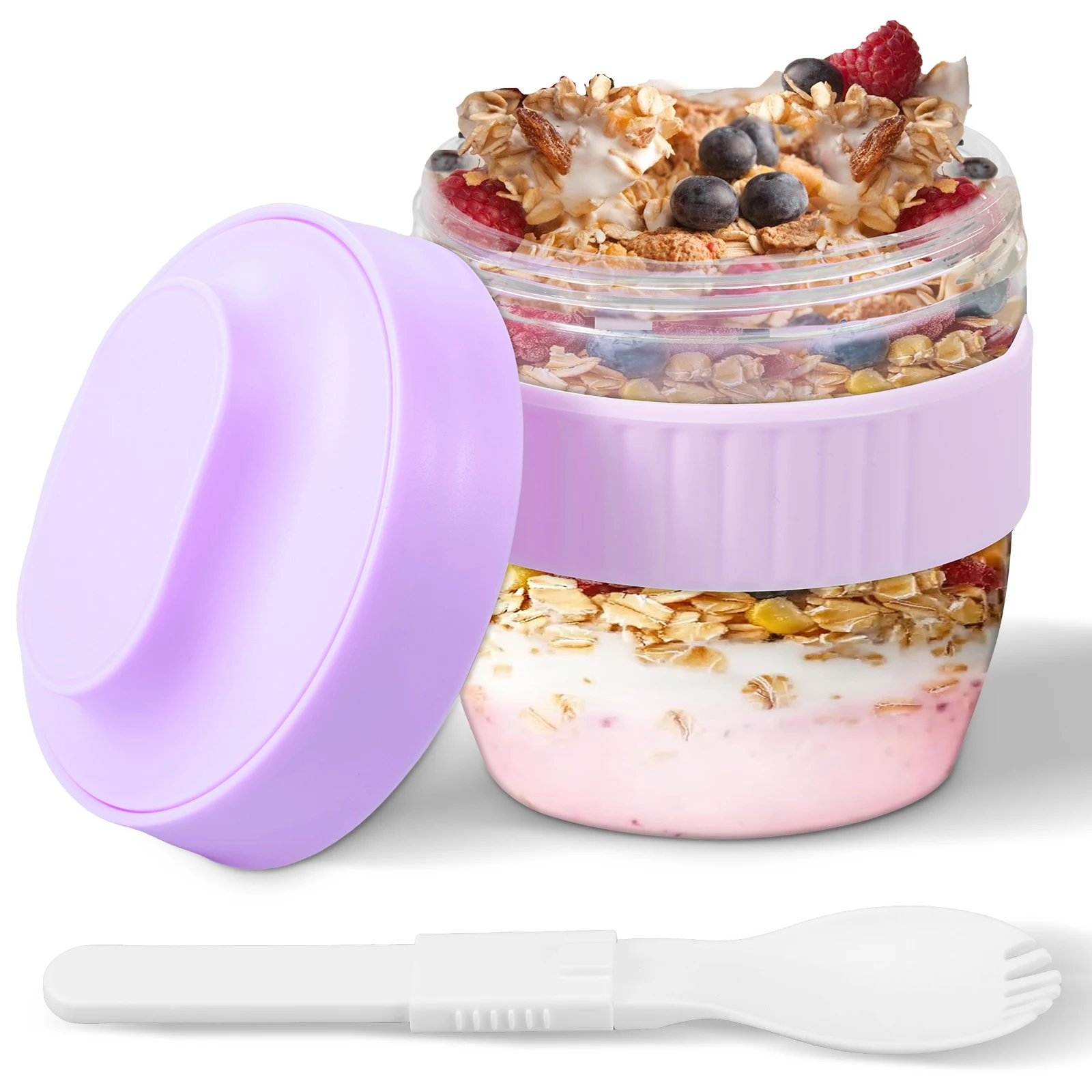 Wadah Overnight Oats Dua Lapis - Meal Prep Oatmeal Jars ulasan dan harga