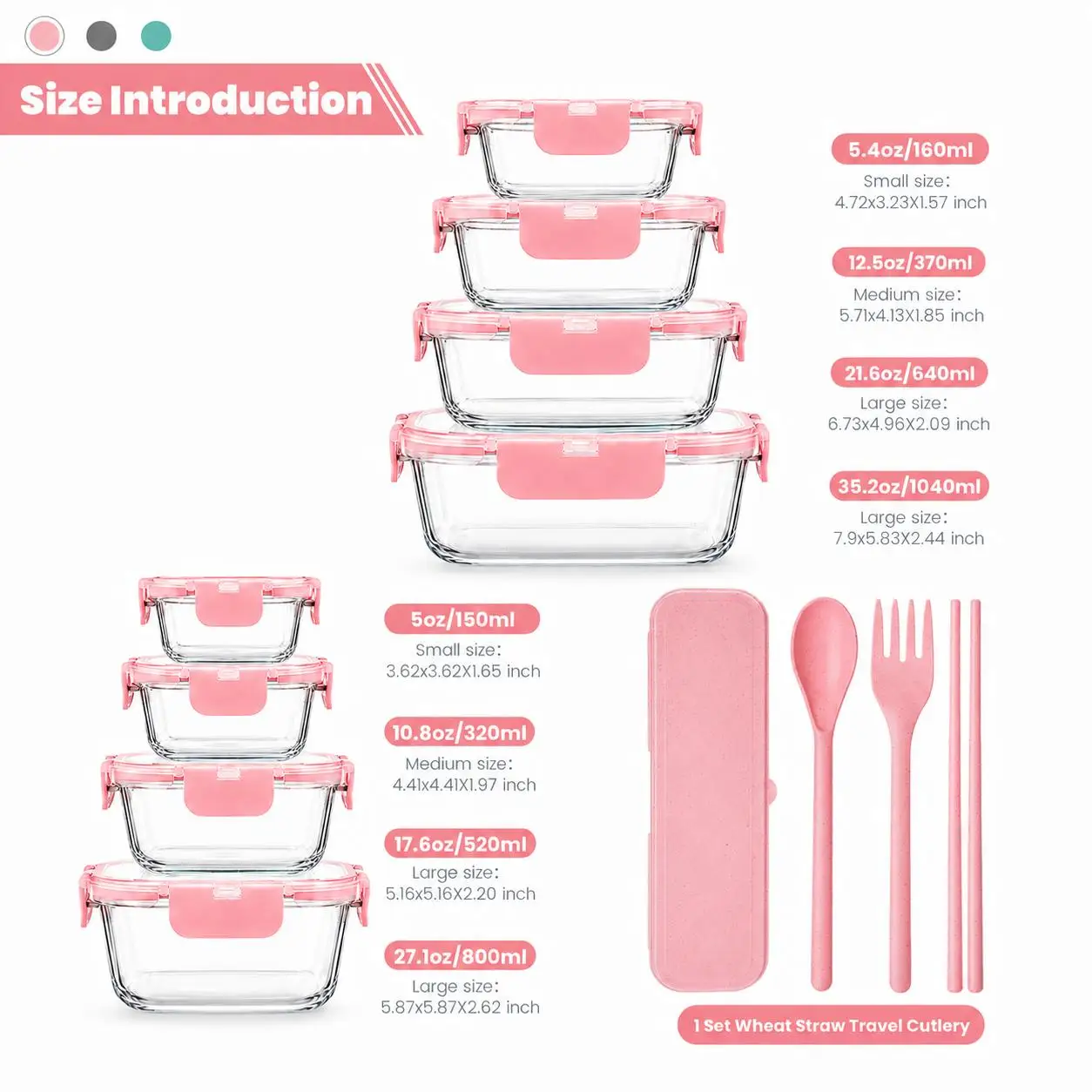 8/12Pcs Set Wadah Penyimpanan  - Meal Prep Oven Safe Containers ulasan dan harga
