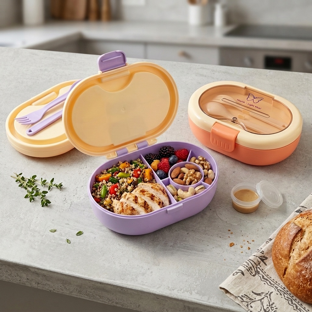 Kotak Makan Bento Plastik deng - Meal Prep Or Prep Meal ulasan dan harga