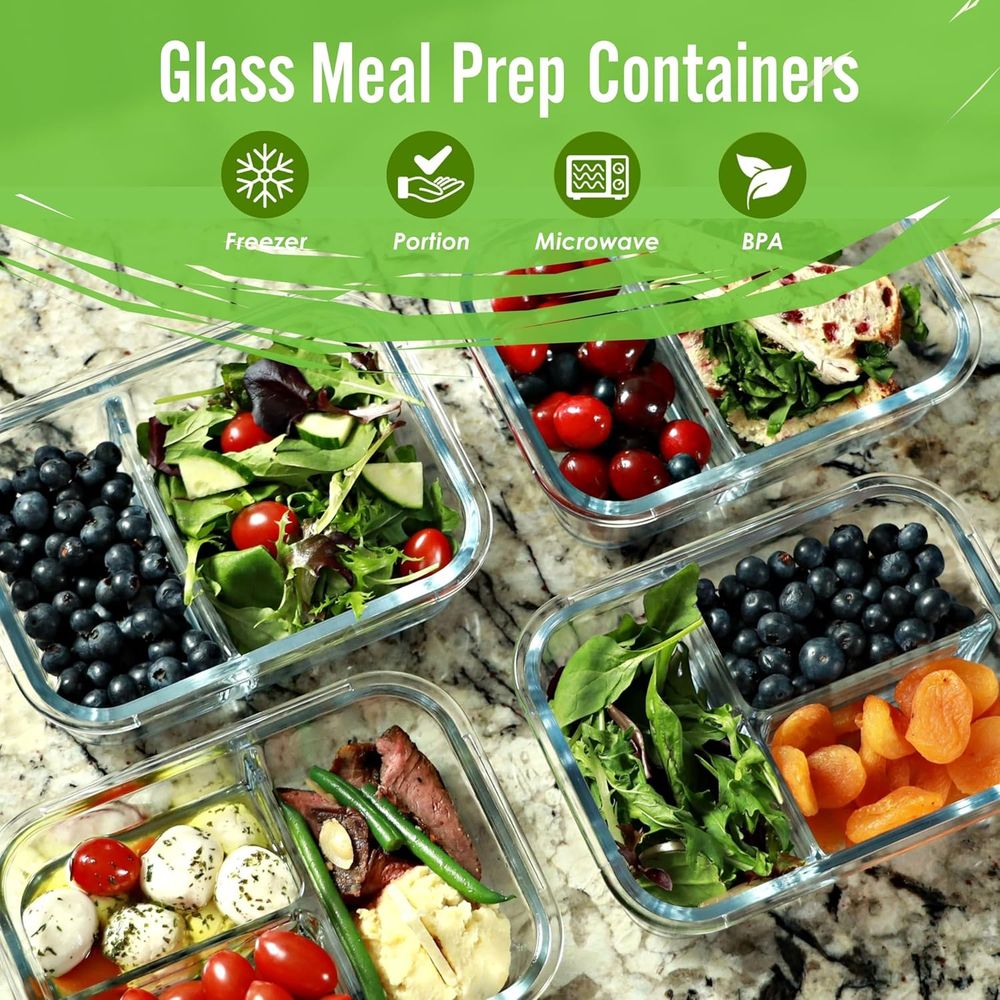 Wadah Persiapan Makanan, 2 & 3 - Meal Prep Oven Safe Containers ulasan dan harga