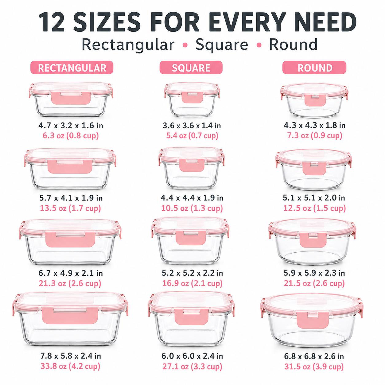 8/12Pcs Set Wadah Penyimpanan  - Meal Prep Oven Safe Containers ulasan dan harga